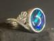 Handmade Australia Solid Green Opal Art Nouveau Sterling Silver Fairy Ring