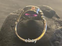 Handmade Australia solid green opal art nouveau sterling silver fairy ring