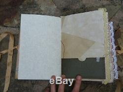 Hardcover Junk Journal, Guest Book Green and Gold Art Nouveau