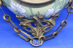 Hector Guimard designed green ceramic gilt metal vintage Art Nouveau wall clock