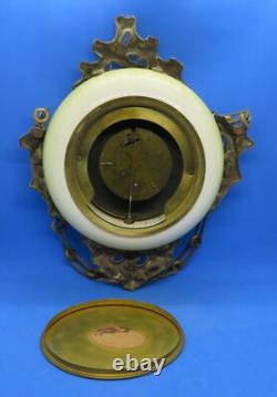 Hector Guimard designed green ceramic gilt metal vintage Art Nouveau wall clock