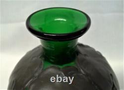 Holmegaard Art Nouveau Style Green Kluk Kluk Decanter & Matching Schapps Glass