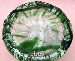 Hukin And Heath Green Art Glass Bottle Inkwell Sterling Art Nouveau