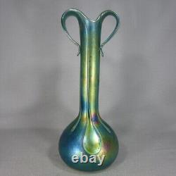 Igor Muller 14 Tall Art Glass Vase Hand Blown Iridescent Czech Art Nouveau