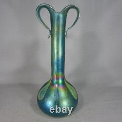 Igor Muller 14 Tall Art Glass Vase Hand Blown Iridescent Czech Art Nouveau