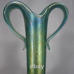 Igor Muller 14 Tall Art Glass Vase Hand Blown Iridescent Czech Art Nouveau