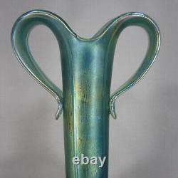 Igor Muller 14 Tall Art Glass Vase Hand Blown Iridescent Czech Art Nouveau