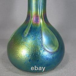 Igor Muller 14 Tall Art Glass Vase Hand Blown Iridescent Czech Art Nouveau