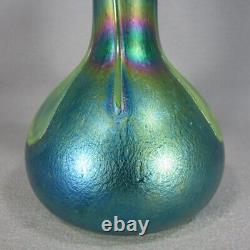 Igor Muller 14 Tall Art Glass Vase Hand Blown Iridescent Czech Art Nouveau