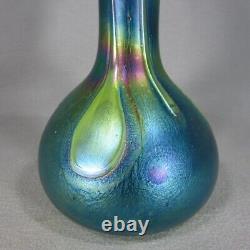 Igor Muller 14 Tall Art Glass Vase Hand Blown Iridescent Czech Art Nouveau