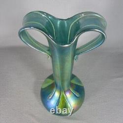 Igor Muller 14 Tall Art Glass Vase Hand Blown Iridescent Czech Art Nouveau