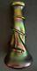 Iridescent Rindskopf Green/purple Art Glass Snake Vase 9 Tall Art Nouveau