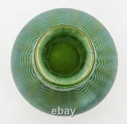 JOHANN LOETZ ART NOUVEAU PHÄNOMEN IRIDESCENT GREEN GLASS BOTTLE VASE c1900