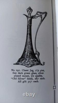 JUGENDSTIL / ART NOUVEAU WMF GREEN CRYSTAL LIQUEUR JUG withSILVER PLATE MOUNT