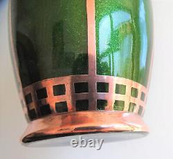 J. Hoffmann Wiener Werkstätte Harrach Chromaventurin Gridwork Art Nouveau vase