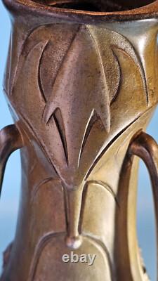 Jean Garnier Water Nymphs Art Nouveau Vase, circa 1900, Rare large 15 size