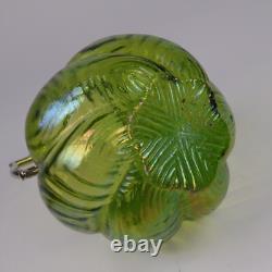 John Walsh Glass Tea Caddy Stourbridge Iridescent Jugenstil Loetz Kralik c1900s