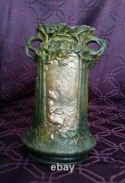 Jules Jouant French Art Nouveau Antique Bronze Vase, 1890, FoundryE Paris RARE