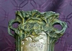 Jules Jouant French Art Nouveau Antique Bronze Vase, 1890, FoundryE Paris RARE