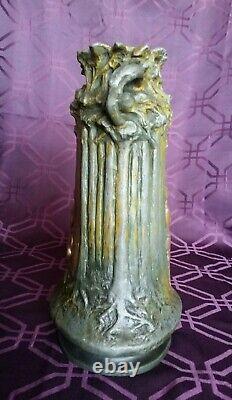 Jules Jouant French Art Nouveau Antique Bronze Vase, 1890, FoundryE Paris RARE