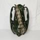 K G Luneville France 1880's Art Nouveau Double Handle Vase Green Enameled & Gold