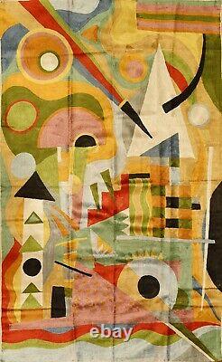 Kandinsky Tapestry 2.5ftx4ft Composition Green Wall Hanging Carpet Art Silk