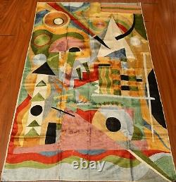 Kandinsky Tapestry 2.5ftx4ft Composition Green Wall Hanging Carpet Art Silk