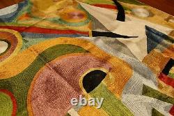 Kandinsky Tapestry 2.5ftx4ft Composition Green Wall Hanging Carpet Art Silk