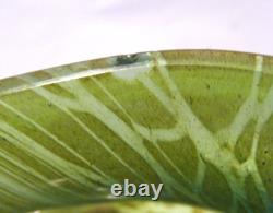 Kralik Antique 1900s Art Nouveau Bohemian Czech Green Iridescent Art Glass Vase