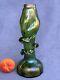 Kralik Art Glass Art Nouveau Era Vase Beautiful Iridescent Green Trails Design