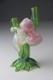 Kralik Art Nouveau Green Iridescent Glass Twin-tube Thorn Vase