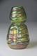 Kralik Art Nouveau Green With Purple Threaded Iridescent Art Glass Vase Read