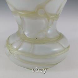 Kralik Art Nouveau Pearl & Green Veined Glass Vase