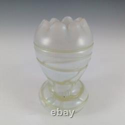 Kralik Art Nouveau Pearl & Green Veined Glass Vase