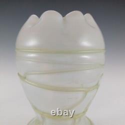 Kralik Art Nouveau Pearl & Green Veined Glass Vase