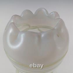 Kralik Art Nouveau Pearl & Green Veined Glass Vase