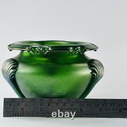 Kralik Iridescent Glass Vase Art Nouveau Fan Design w13cm Circa 1905