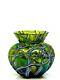 Kralik Iridescent Green Veined Melon Shaped Art Nouveau Vase Bohemian/czech