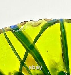 Kralik Iridescent Green Veined Melon Shaped Art Nouveau Vase Bohemian/Czech