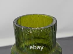 Kralik Iridescent Honeycomb Vase, Metal Top Collar Art Nouveau Glass 1930s 9