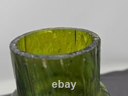Kralik Iridescent Honeycomb Vase, Metal Top Collar Art Nouveau Glass 1930s 9