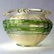 Kralik Opaline Iridescent Glass Vase Bowl Appiled Trails Czech Art Nouveau C1900