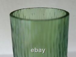 Kralik Sohn Glass Vase Green Martele Textured Iridescent Art Nouveau Bohemian