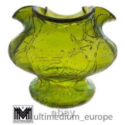 Kralik & Son Art Nouveau Glass Vase Glass Green Iridescent