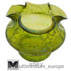 Kralik & Son Art Nouveau Glass Vase Glass Green Iridescent