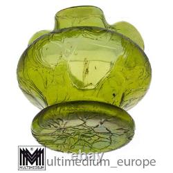 Kralik & Son Art Nouveau Glass Vase Glass Green Iridescent