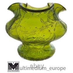 Kralik & Son Art Nouveau Glass Vase Glass Green Iridescent