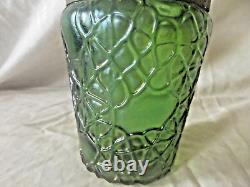 Kralik Threaded Glass Art Nouveau Vase with Pierced Metal Top