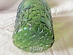 Kralik Threaded Glass Art Nouveau Vase with Pierced Metal Top