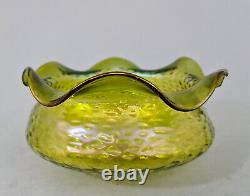 (L0270) Art Nouveau glass bowl, Kralic or surroundings, green glass, circa 1900, D=21 cm